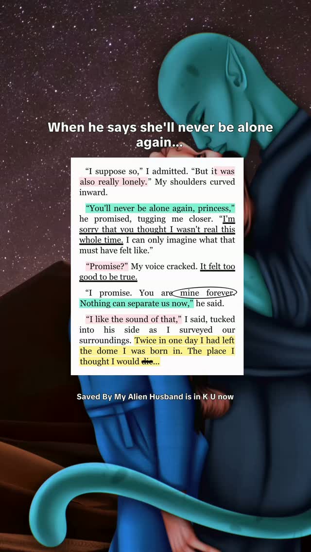 Delphine thought Haven was her imaginary friend. How wonderful it was too be wrong and have him travel to Earth to save the cats... and find love along the way.

Read Saved By My Alien Husband by Rachel H. Drake on Kindle, paperback, and in your library apps like Libby, Hoopla, and more. I'd love to see library sales rise when they are such valuable community tools.

Special edition coming soon!

Tropes and themes in Saved By My Alien Husband:
👽 She thought he was her imaginary friend!
❤️ Her bully apologizes (It's very satisfying)
🐱 Nice exes!
👽 Possessive alien prince
❤️ Psychic cat matchmaker
🐱 Spicy fast burn
👽 Dystopian chaos at the end of the world
❤️ What that tail do? 👀
🐱 Touch her and... Insult her and meet a similar end!

Art by @inkbykloe