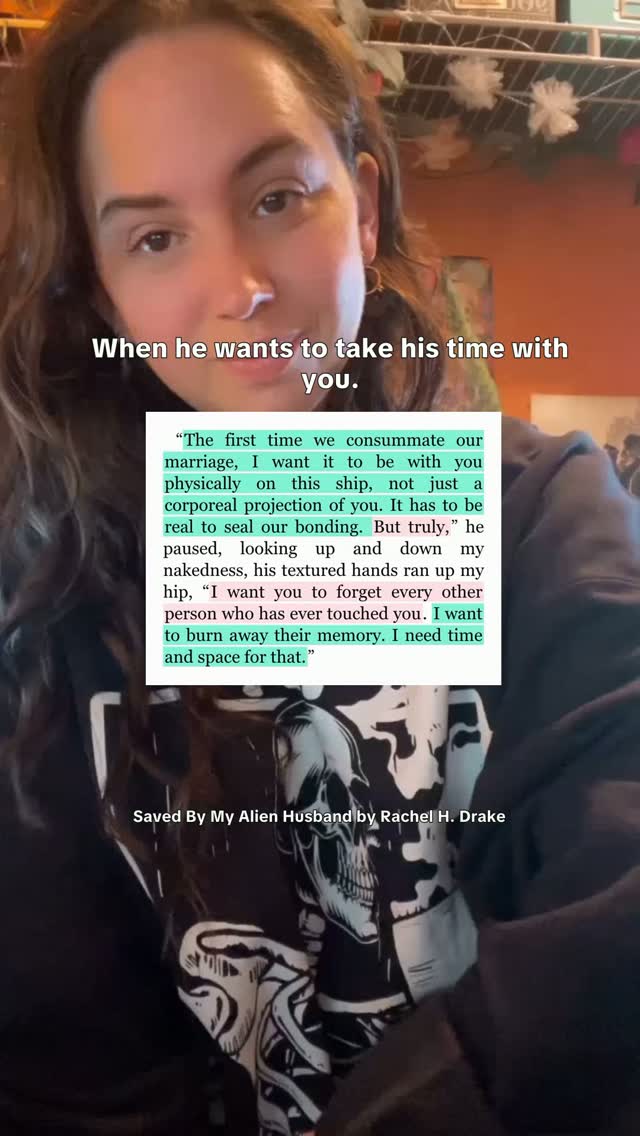 And he MEANT IT. 😅

📖 is SAVED BY MY ALIEN HUSBAND, by Rachel H. Drake! In Kindle Unlimited now!

A funny, spicy alien romance set at the end of the world 👽 and a quick weekend read, perfect for a TBR palette cleanser.

Starting with a bit of a dystopian vibe, then moving into sci-fi, it follows the last seven days humans inhabit Earth before going off-world with Haven and the Eldrin aliens.

What to expect inside...
🌶️ Spicy fast burn
👽 Possessive alien prince
👀 What that tail do?
💭 She thought he was her imaginary friend
🐱 Psychic cat matchmaker
🌍 Dystopian chaos at the end of the world

Read it in Kindle Unlimited, paperback, or request it in your library apps like Libby and Hoopla.

#alienromance #spicybooks #scifiromance #kindleunlimited